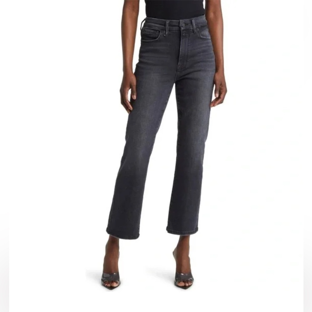 Good American Black Straight Leg Jeans